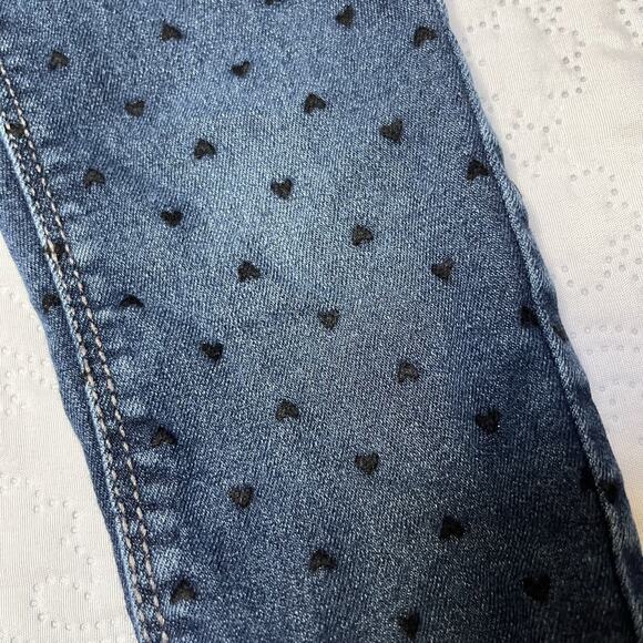 OshKosh Heart Print Denim Jeans Size 2 - Picture 4 of 6